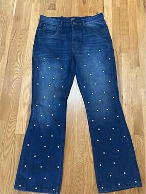 Boohoo Man Jeans Pearl embellishments NWT Size 34x32